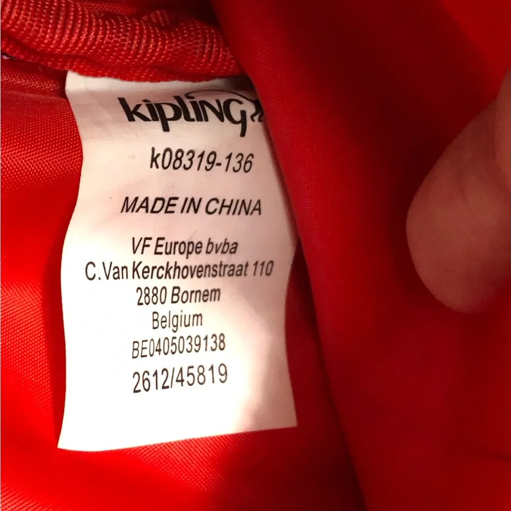 Kipling Small Nylon Red Crossbody Bag With Adjustable Strap Red - Picture 5 of 9